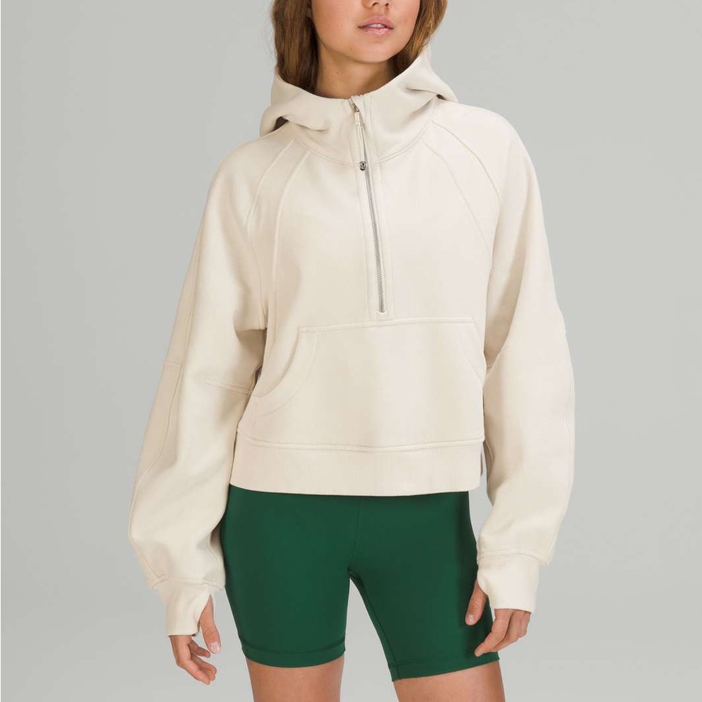Lululemon Scuba Oversized Half-Zip Hoodie in White Opal